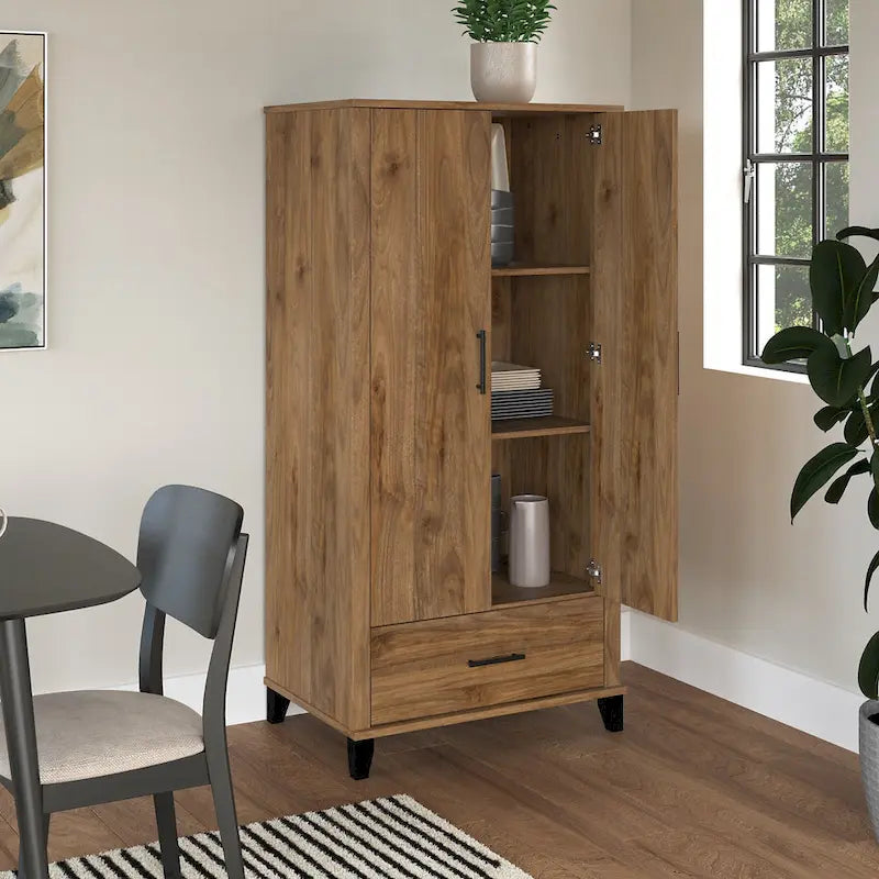 Wysoka Szafka Kuchenna Spiżarniana z Szufladą – Wolnostojąca, Wiele Opcji Kolorystycznych