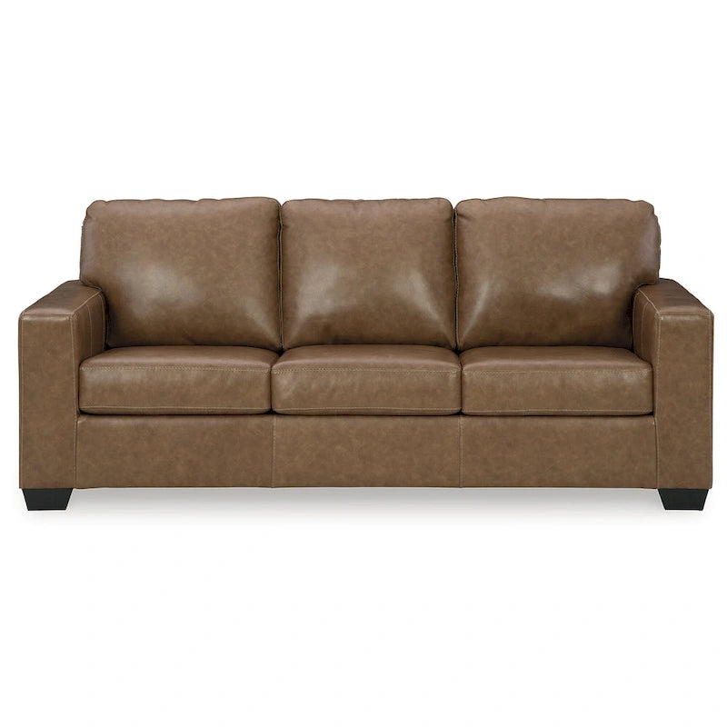 2-częściowy tapicerowany zestaw sof do salonu, brązowa tkanina, 216 cm szer. x 97 cm gł. x 91 cm wys., styl nowoczesny
