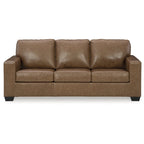 2-częściowy tapicerowany zestaw sof do salonu, brązowa tkanina, 216 cm szer. x 97 cm gł. x 91 cm wys., styl nowoczesny