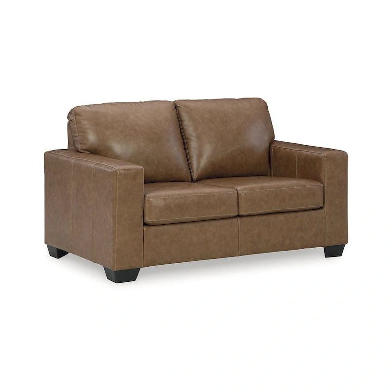 2-częściowy tapicerowany zestaw sof do salonu, brązowa tkanina, 216 cm szer. x 97 cm gł. x 91 cm wys., styl nowoczesny