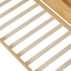 Pełnowymiarowe wielofunkcyjne łóżko dzienne (daybed) z półkami do przechowywania, dwoma szufladami i wbudowanym biurkiem do nauki