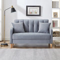 Nowoczesna sofa do salonu, mała kanapa dwuosobowa, gładka, aksamitna tapicerka, pikowana, beżowa