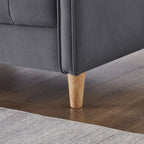 Nowoczesna sofa do salonu, mała kanapa dwuosobowa, gładka, aksamitna tapicerka, pikowana, beżowa