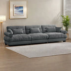 130 Aksamitna modułowa sofa 5-osobowa z poduszkami Cloud i zagłówkami z wałków