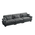 130 Aksamitna modułowa sofa 5-osobowa z poduszkami Cloud i zagłówkami z wałków