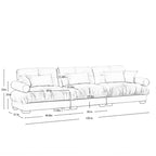130 Aksamitna modułowa sofa 5-osobowa z poduszkami Cloud i zagłówkami z wałków