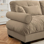 130 Aksamitna modułowa sofa 5-osobowa z poduszkami Cloud i zagłówkami z wałków