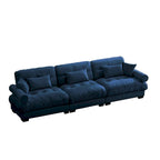 130 Aksamitna modułowa sofa 5-osobowa z poduszkami Cloud i zagłówkami z wałków