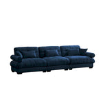 130 Aksamitna modułowa sofa 5-osobowa z poduszkami Cloud i zagłówkami z wałków