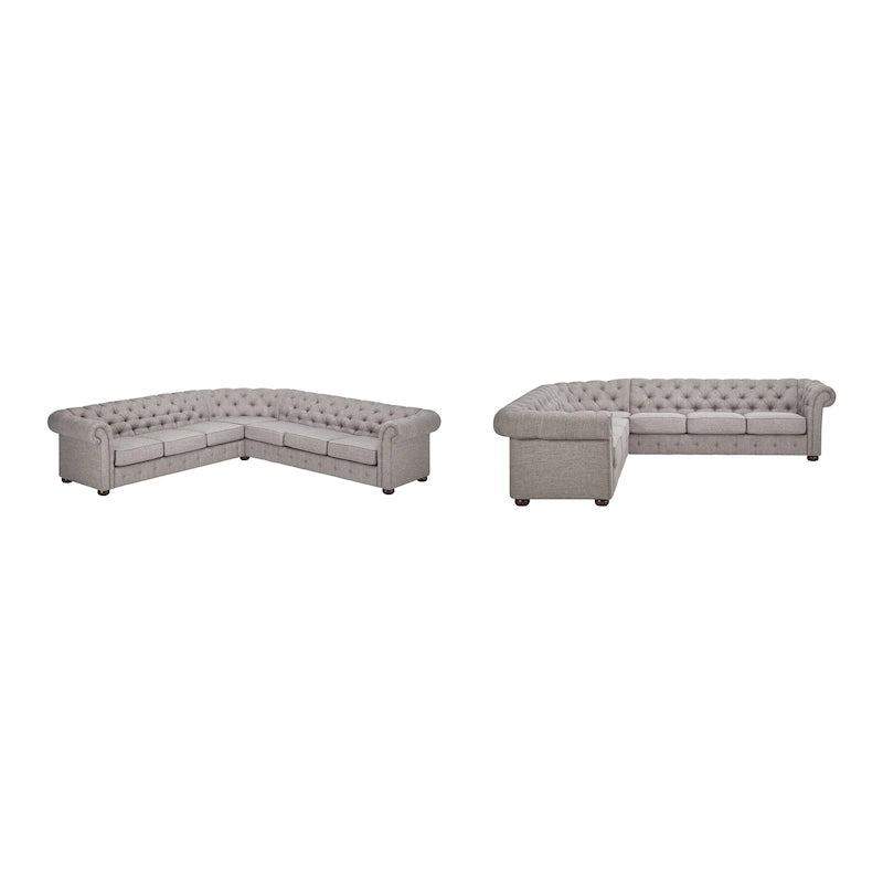 Gdańsk Narożna Sofa Chesterfield w Kształcie Litery L, 7-osobowa