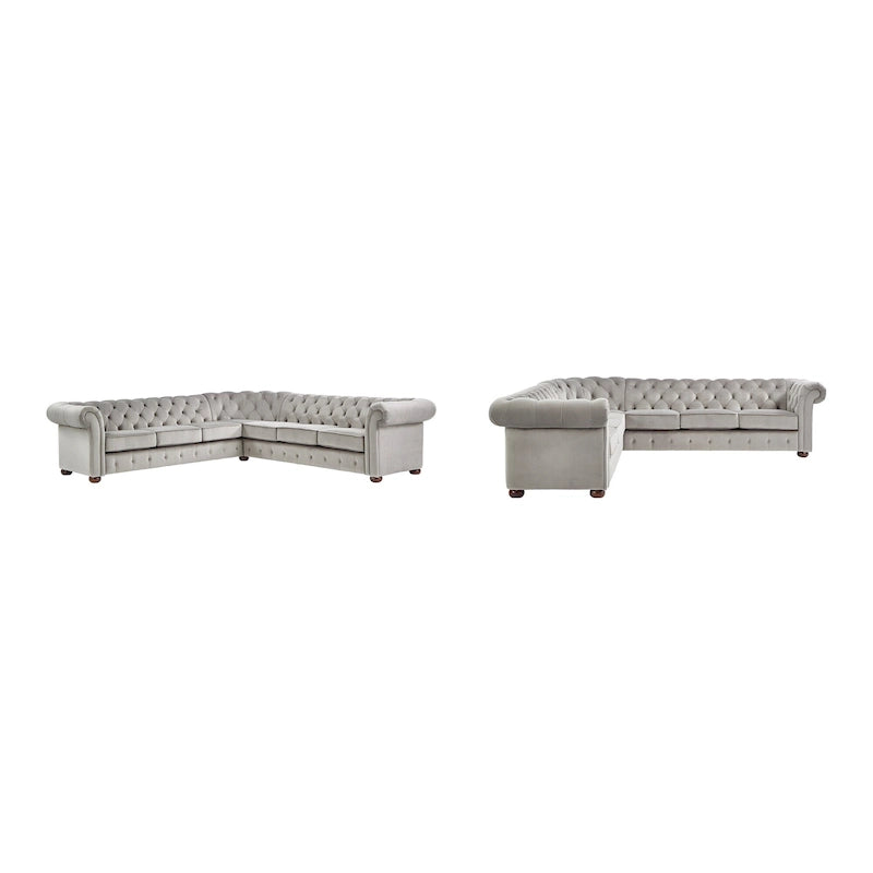 Gdańsk Narożna Sofa Chesterfield w Kształcie Litery L, 7-osobowa