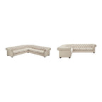 Gdańsk Narożna Sofa Chesterfield w Kształcie Litery L, 7-osobowa