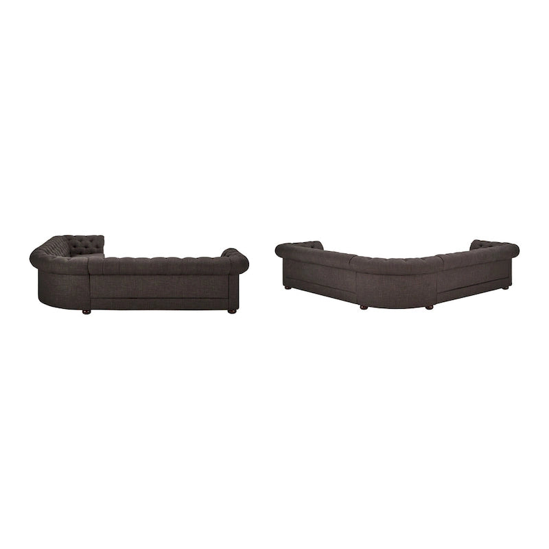 Gdańsk Narożna Sofa Chesterfield w Kształcie Litery L, 7-osobowa