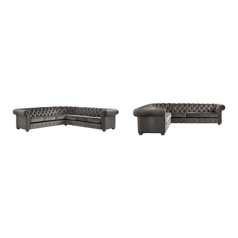 Gdańsk Narożna Sofa Chesterfield w Kształcie Litery L, 7-osobowa