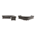 Gdańsk Narożna Sofa Chesterfield w Kształcie Litery L, 7-osobowa