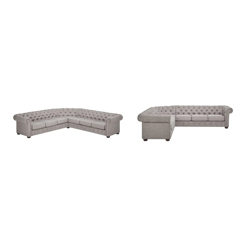 Gdańsk Narożna Sofa Chesterfield w Kształcie Litery L, 7-osobowa