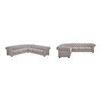 Gdańsk Narożna Sofa Chesterfield w Kształcie Litery L, 7-osobowa