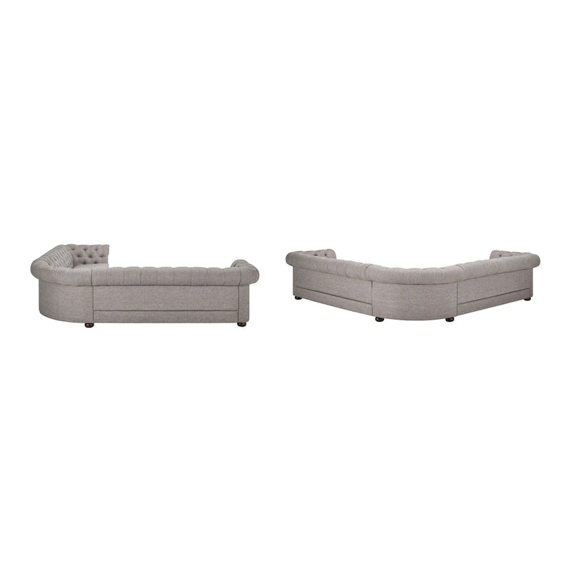 Gdańsk Narożna Sofa Chesterfield w Kształcie Litery L, 7-osobowa