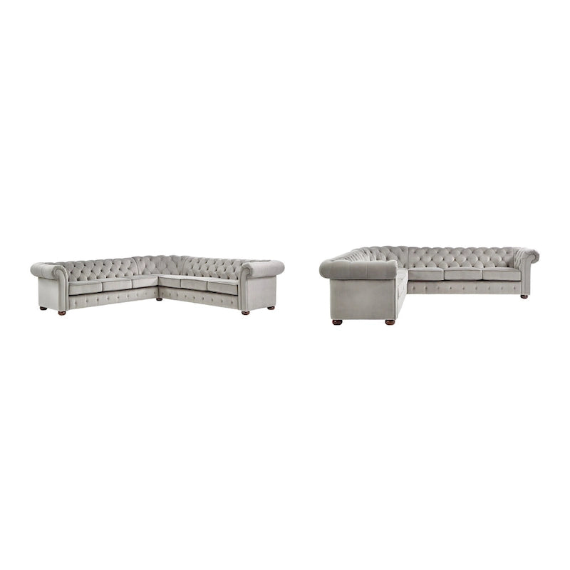 Gdańsk Narożna Sofa Chesterfield w Kształcie Litery L, 7-osobowa