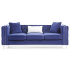 Paige sofa trzyosobowa welurowa pikowana 2 poduszki - 218,4 cm dł. x 86,4 cm szer. x 76,2 cm wys.