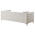 Paige sofa trzyosobowa welurowa pikowana 2 poduszki - 218,4 cm dł. x 86,4 cm szer. x 76,2 cm wys.