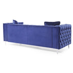 Paige sofa trzyosobowa welurowa pikowana 2 poduszki - 218,4 cm dł. x 86,4 cm szer. x 76,2 cm wys.