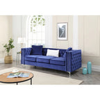 Paige sofa trzyosobowa welurowa pikowana 2 poduszki - 218,4 cm dł. x 86,4 cm szer. x 76,2 cm wys.