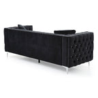 Paige sofa trzyosobowa welurowa pikowana 2 poduszki - 218,4 cm dł. x 86,4 cm szer. x 76,2 cm wys.