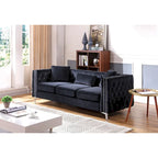 Paige sofa trzyosobowa welurowa pikowana 2 poduszki - 218,4 cm dł. x 86,4 cm szer. x 76,2 cm wys.