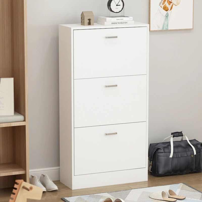 Szafka na buty o szerokości 60 cm z 3 dużymi wysuwanymi szufladami – modny design