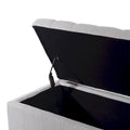Pufa tapicerowana z pojemnikiem 42 cale – 17"G x 41.5"S x 19.5"W, kremowa