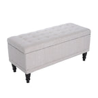Pufa tapicerowana z pojemnikiem 42 cale – 17"G x 41.5"S x 19.5"W, kremowa