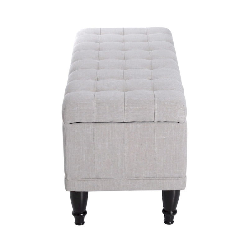 Pufa tapicerowana z pojemnikiem 42 cale – 17"G x 41.5"S x 19.5"W, kremowa