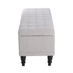 Pufa tapicerowana z pojemnikiem 42 cale – 17"G x 41.5"S x 19.5"W, kremowa