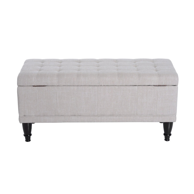 Pufa tapicerowana z pojemnikiem 42 cale – 17"G x 41.5"S x 19.5"W, kremowa
