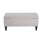 Pufa tapicerowana z pojemnikiem 42 cale – 17"G x 41.5"S x 19.5"W, kremowa