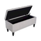 Pufa tapicerowana z pojemnikiem 42 cale – 17"G x 41.5"S x 19.5"W, kremowa