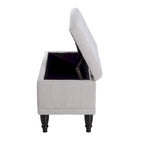 Pufa tapicerowana z pojemnikiem 42 cale – 17"G x 41.5"S x 19.5"W, kremowa