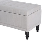 Pufa tapicerowana z pojemnikiem 42 cale – 17"G x 41.5"S x 19.5"W, kremowa
