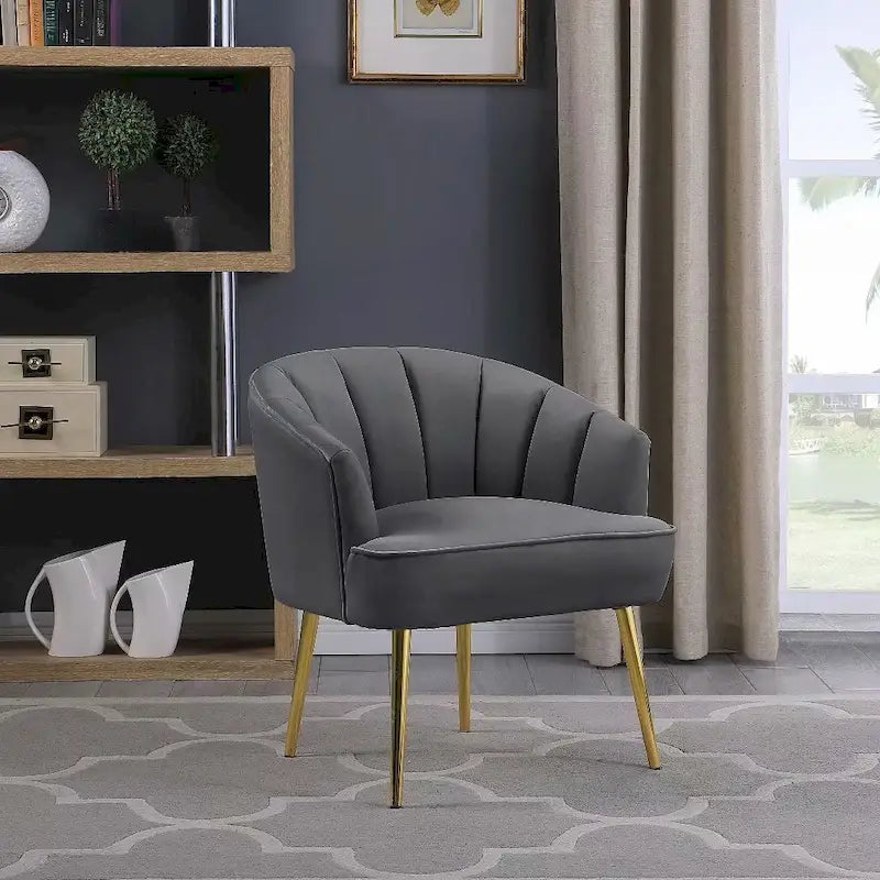 Fotel bez podłokietników Velvet Accent – do salonu, szary, różowy, niebieski, biały