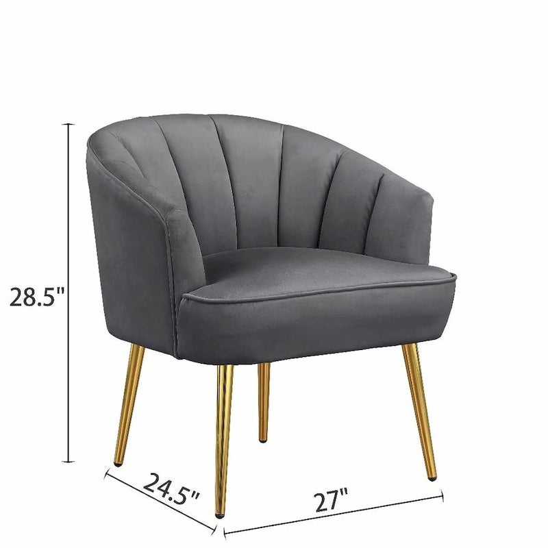 Fotel bez podłokietników Velvet Accent – do salonu, szary, różowy, niebieski, biały