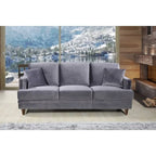Aadi Sofa tapicerowana aksamitem, pikowana guzikami