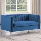 Tapicerowana sofa dwuosobowa – Nowoczesna sofa do salonu, szara, czarna, niebieska, beżowa