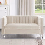 Tapicerowana sofa dwuosobowa – Nowoczesna sofa do salonu, szara, czarna, niebieska, beżowa