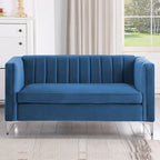 Tapicerowana sofa dwuosobowa – Nowoczesna sofa do salonu, szara, czarna, niebieska, beżowa
