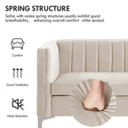 Tapicerowana sofa dwuosobowa – Nowoczesna sofa do salonu, szara, czarna, niebieska, beżowa