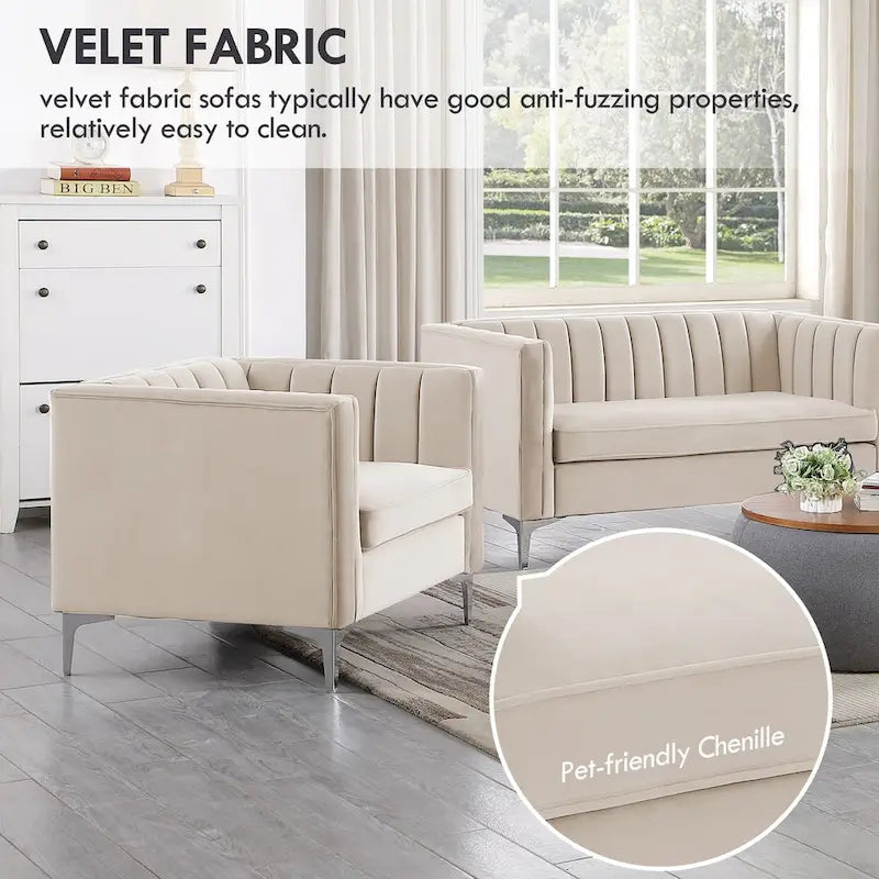 Tapicerowana sofa dwuosobowa – Nowoczesna sofa do salonu, szara, czarna, niebieska, beżowa