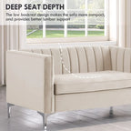 Tapicerowana sofa dwuosobowa – Nowoczesna sofa do salonu, szara, czarna, niebieska, beżowa