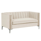 Tapicerowana sofa dwuosobowa – Nowoczesna sofa do salonu, szara, czarna, niebieska, beżowa