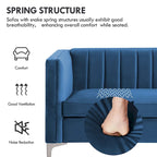 Tapicerowana sofa dwuosobowa – Nowoczesna sofa do salonu, szara, czarna, niebieska, beżowa